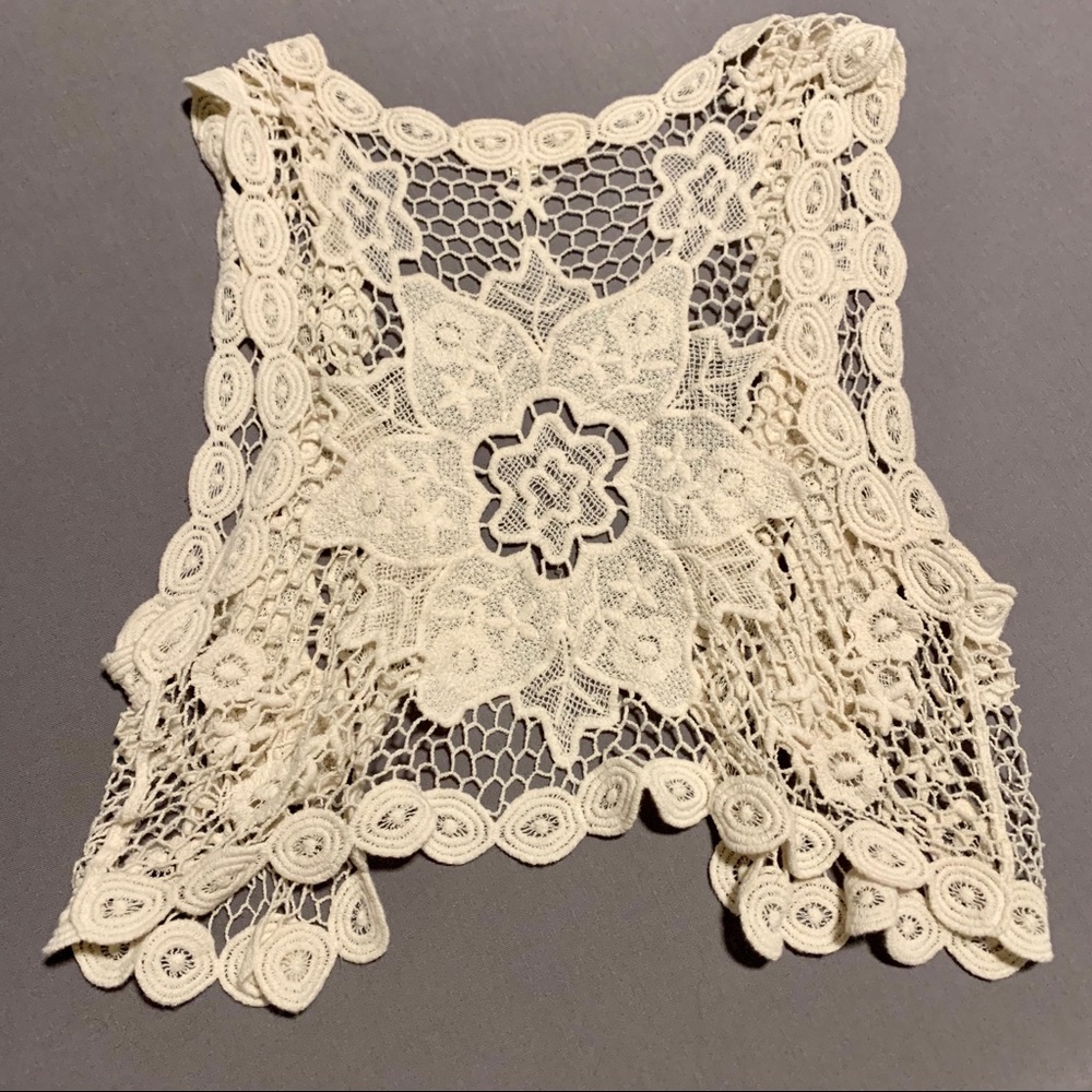 Crochet crop vest from ModCloth